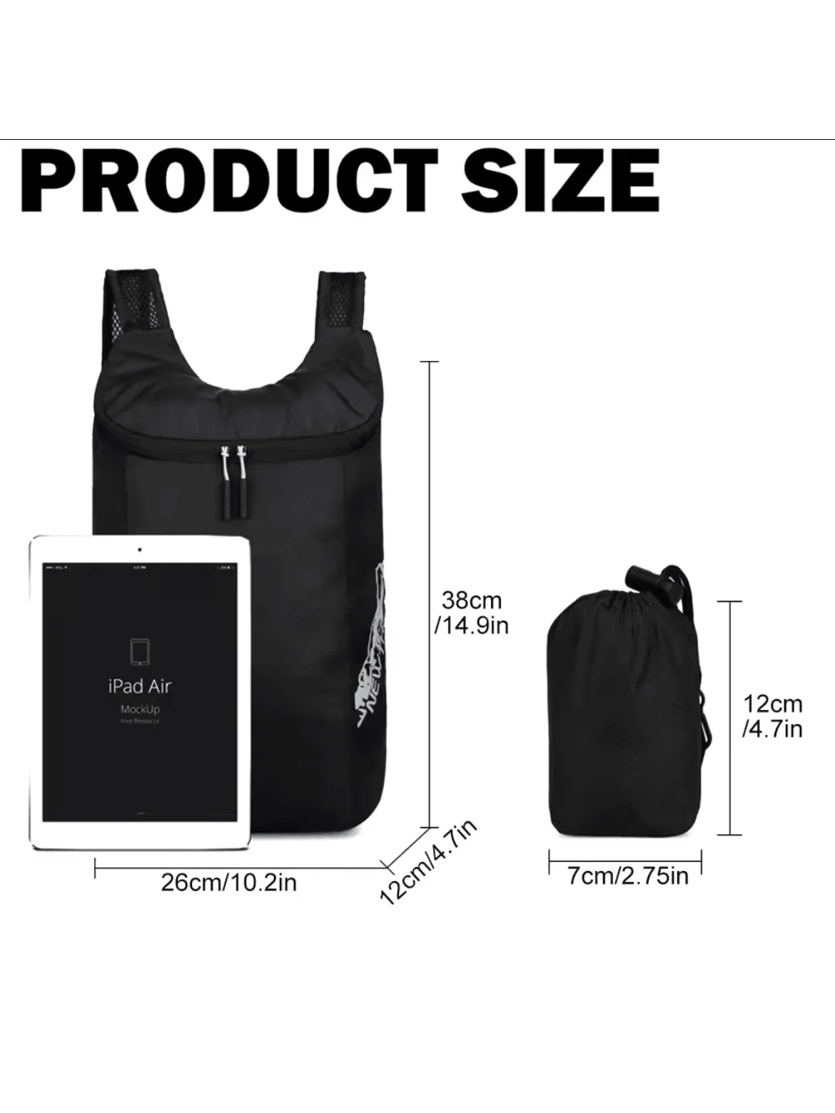 1pc Outdoor Folding Backpack High Density Lightweight Waterproof Nylon Fabric Sports Bag for Camping Hiking Travel(random color)