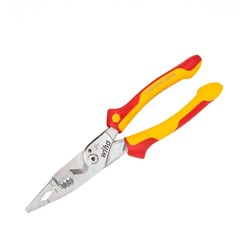 Wiha 45489 VDE Multifunctional Installation Pliers 8-in-1 225MM – Wire Stripping, Deburring
