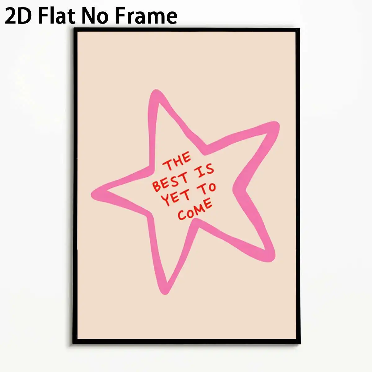 2D Flat, 1pc Vertical Modern Minimalist Motivational Quote - Suitable for Home Office Decor, Vertical Star, Hopeful Message C
