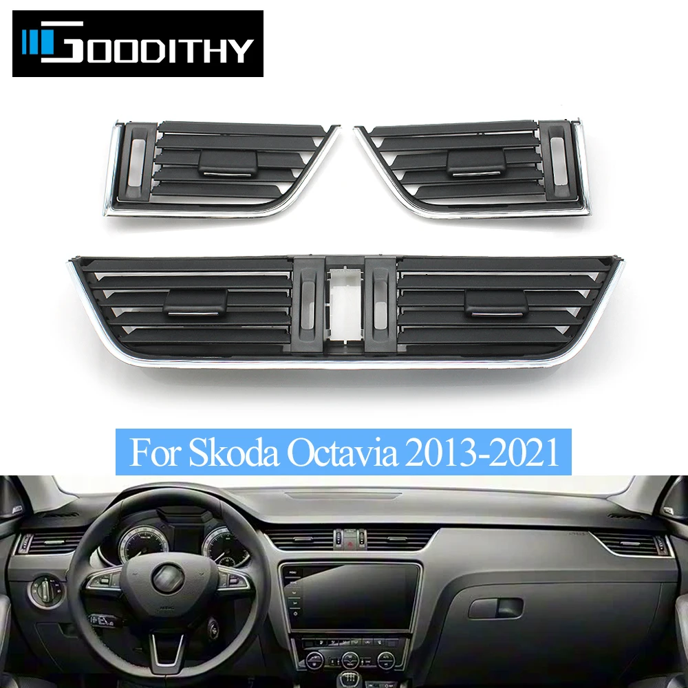 Car Left Right Middle Air Conditioner AC Vent Grille Outlet Panel Cover  For Skoda Octavia 3 A7 5E MK3 2013-2021 5E0820951C