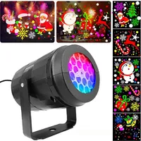 Christmas Projection Light 16 Figure LED Snowflake Pattern Christmas Decorative Light Colorful Rotating Projector Night Light