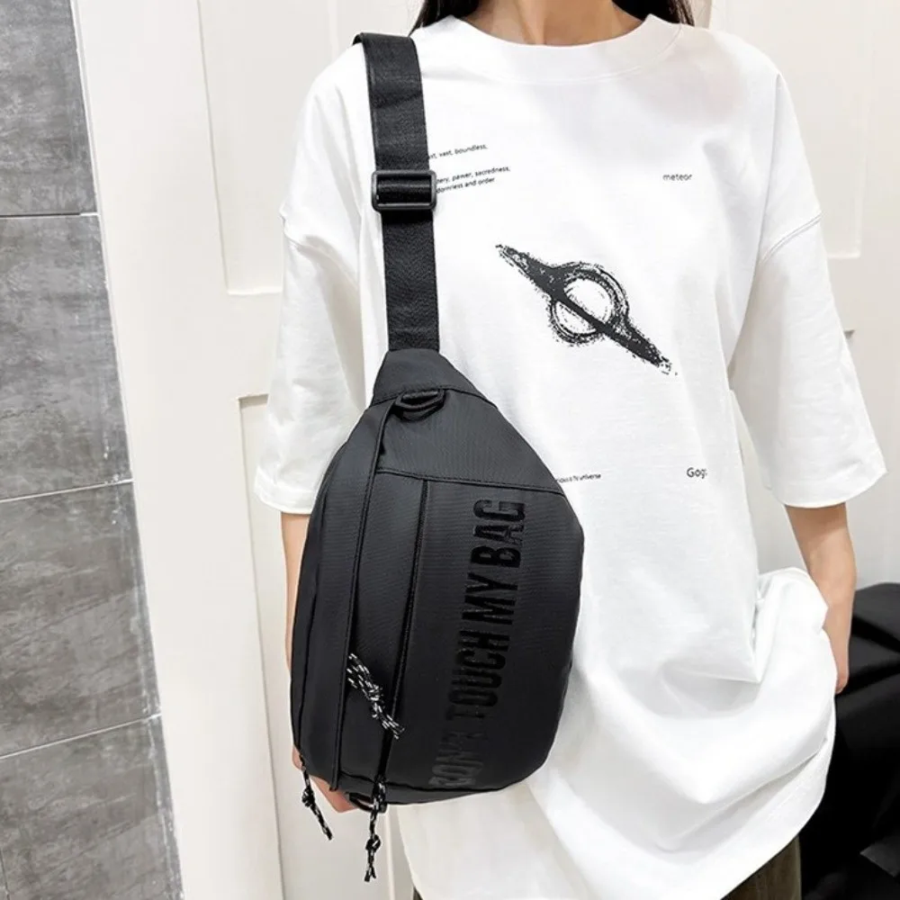 

Multifunctional Cycling Crossbody Bag Oxford Cloth Letter Men's Chest Bag Water Resistant Streetwear Large Capacity Waist Bag