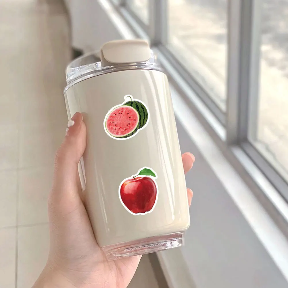 Toddmomy 60pcs Waterproof PVC Stickers for Laptop Notebook Fruit Vegetable Food Aesthetic Stylish Realistic Bulk Decals