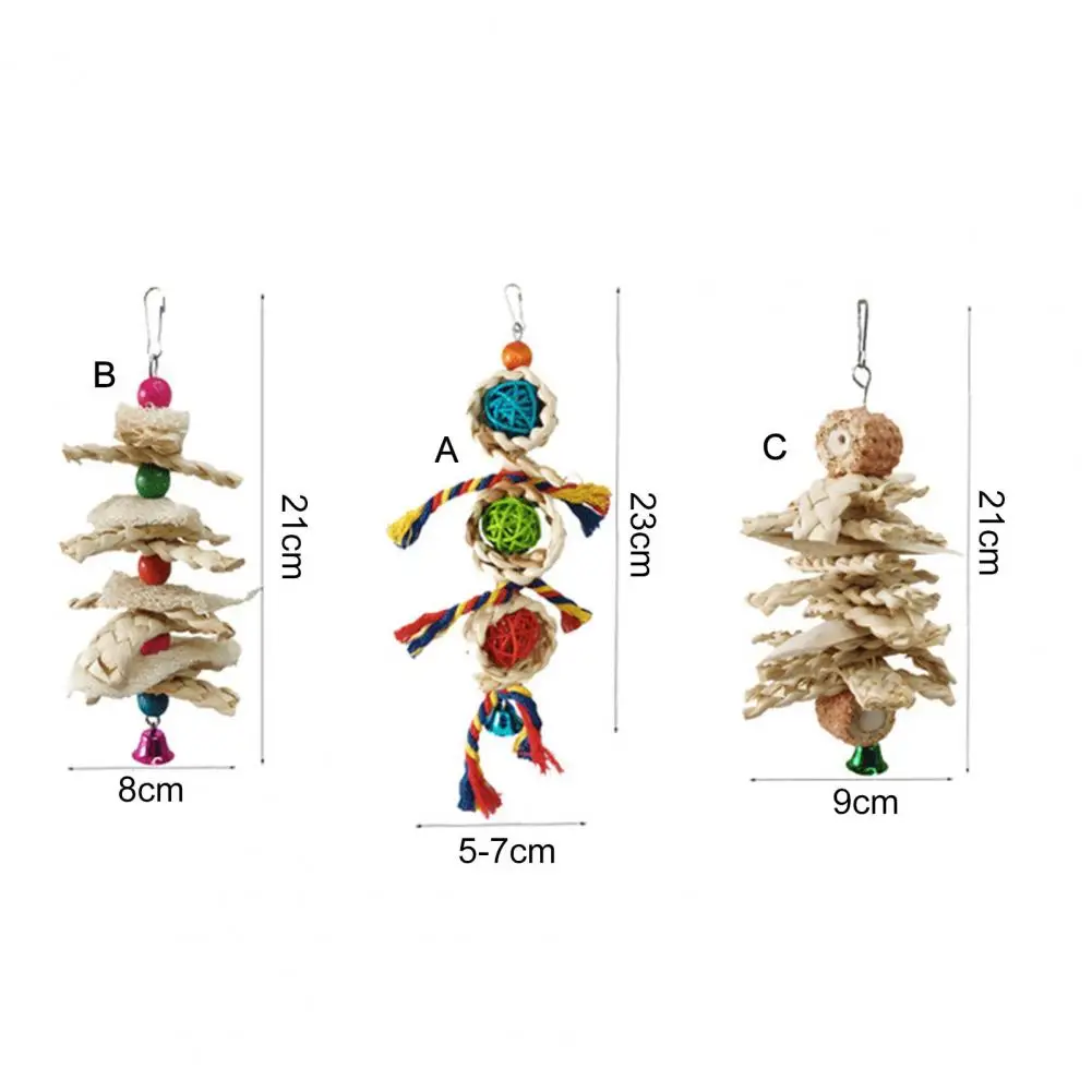 Parrot Toy Exquisite Relieve Boredom Healthy Corn Husk Combination Bite String Parrot Toy Bird Gnawing Toy Teeth Cleaning