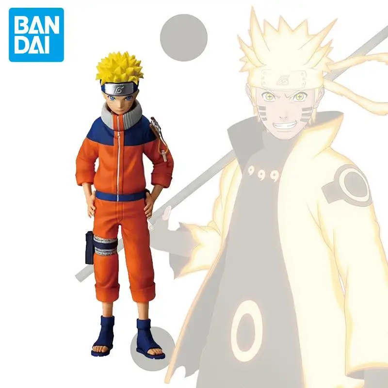 Em estoque bandai original uzumaki naruto figuras anime modelos de ação boneca dos desenhos animados desktop pvc brinquedos ornamento unisex festival presentes
