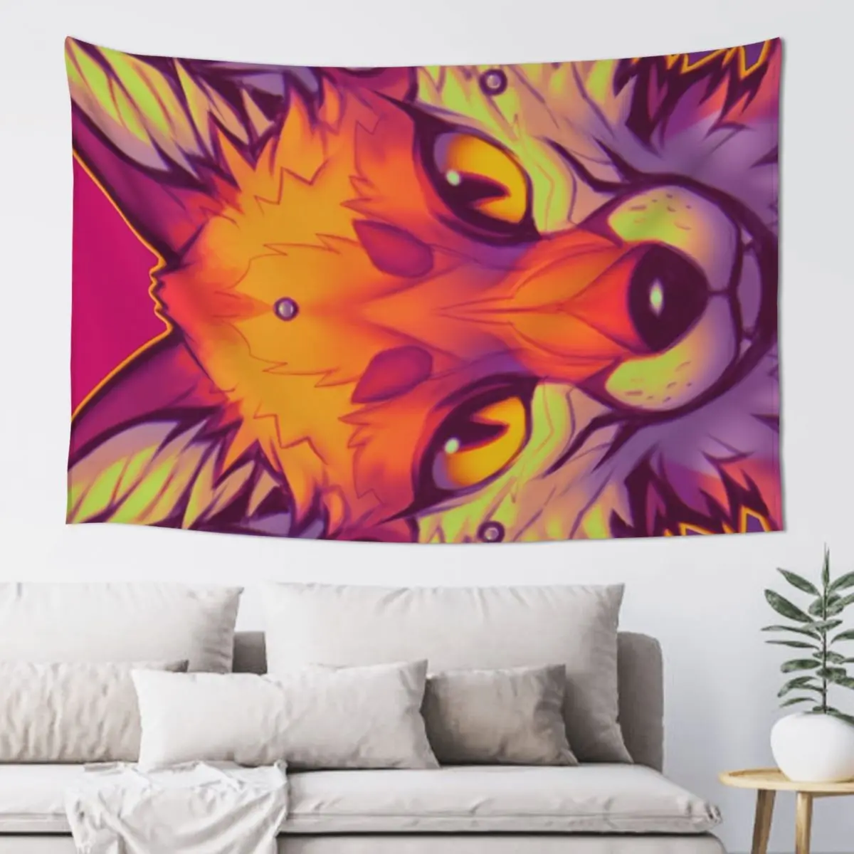 

FOX FACE Tapestry Decorative Wall Murals Decor For Room Mushroom Tapestry