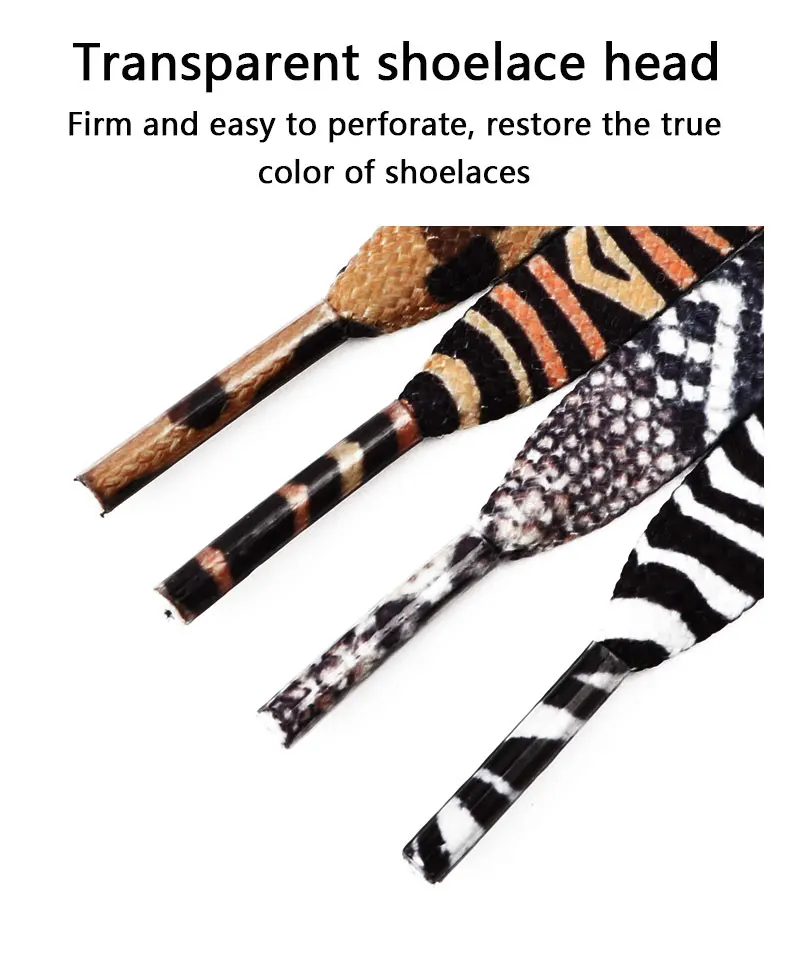 Klassische flache Schnürsenkel für Sneaker, mit Tiermotiven (Leopard, Zebra, Schlange), kreative, unisex, lässige Schnürsenkel aus Canvas, 1 Paar. – Detail 2