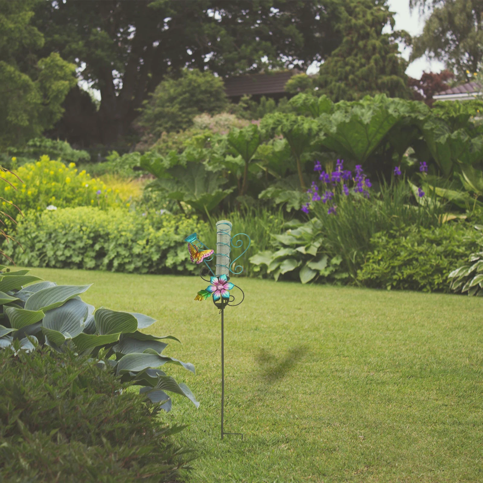 

1pc Solar Yard Rain Gauge Lamp Outdoor Garden Light Waterproof Decorative Lawn Light Energy Saving