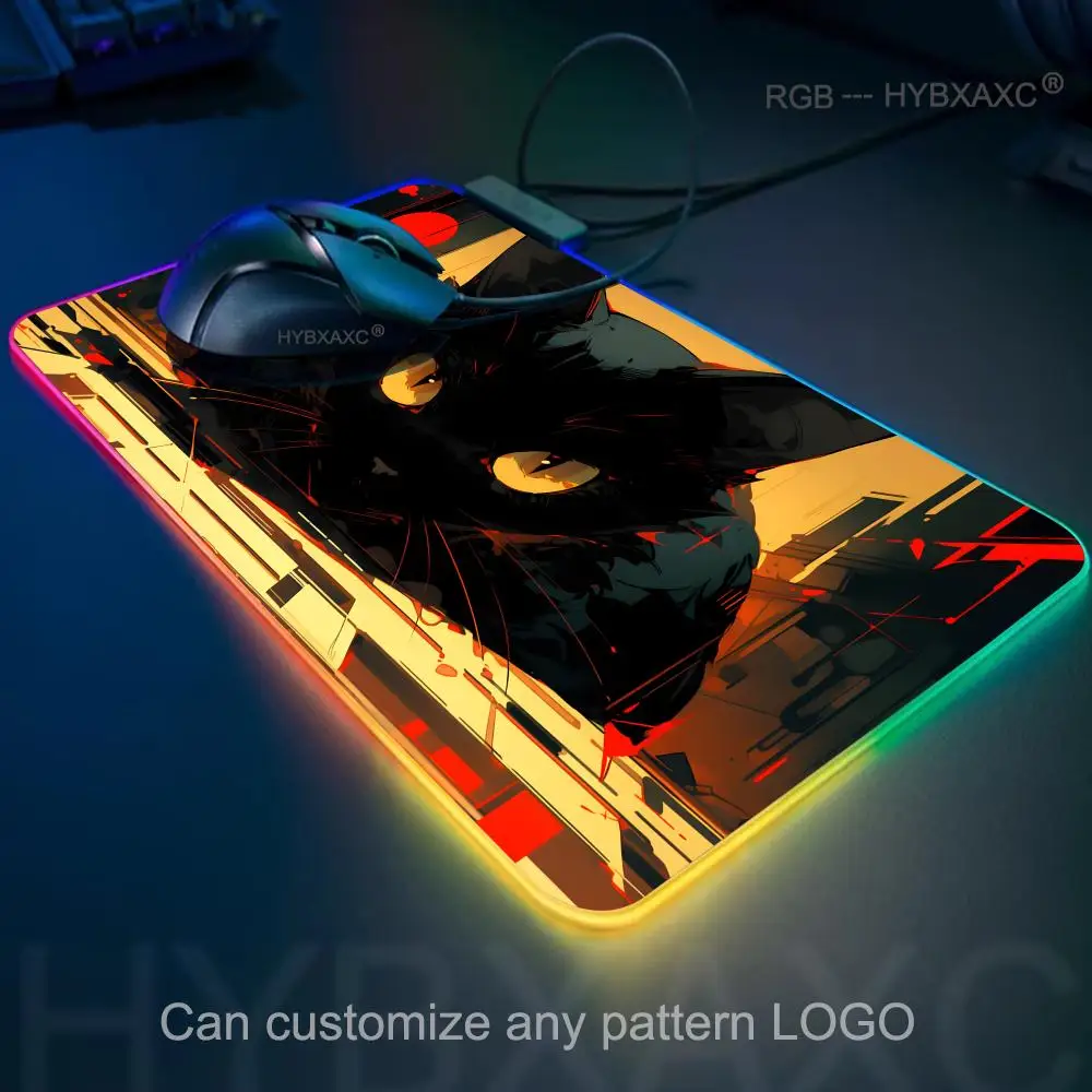 

Anime Mouse Pad RGB Gaming Mouse Pad Desk Mat HD Gamer Large LED Light XXL MousePads PC Computer Carpet