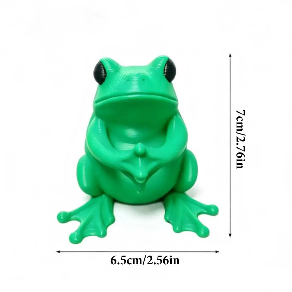 Multi-pen Storage 3d Printed Cute Frog Pen Holder Bright Green Desktop Organizer Anti-slip Pen Stand with Holding for Students