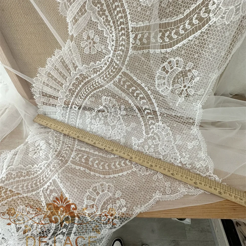 

SXGN Нежная французская ажурная кружевная бейка, ткань для свадебного платья с ресницами, элегантное свадебное платье, кружевная нашивка «сделай сам»
