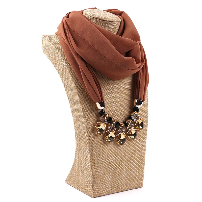 Women Necklace Pendant Scarf Ethnic Style Soft  Fashion Designer  Foulard Femme Scraves Hijabs