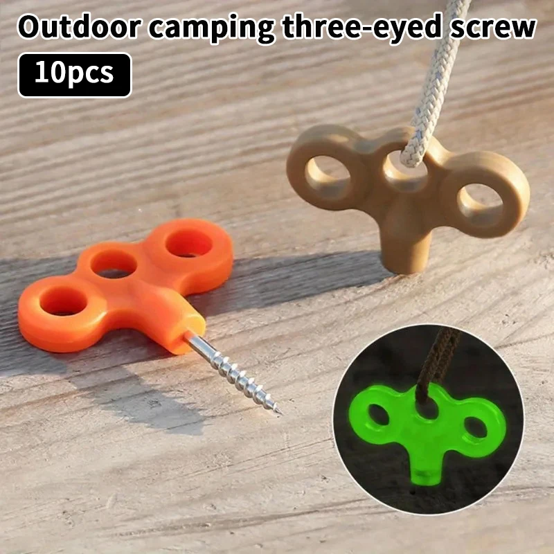 10 Stück Multi-Seil-Befestigungs-Bodennägel, Edelstahl-Bodenanker für Camping, Wandern, Trampolin, Zelte, robust, für den Außenbereich
