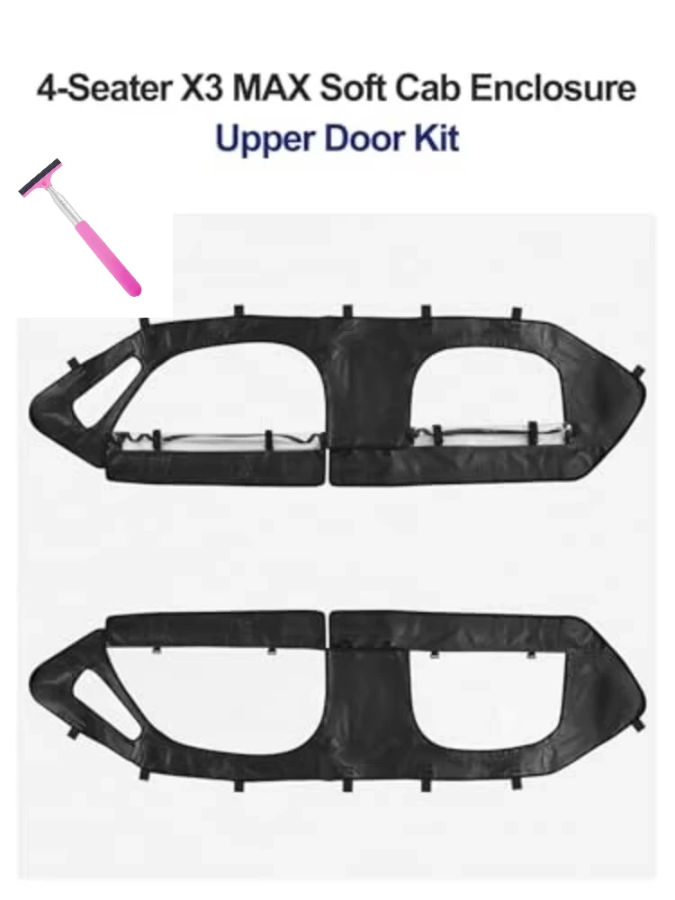 Soft upper door for Can-Am Maverick X3 MAX 2017-2024 (4 seats), waterproof PVC windshield cover Send windshield wipers view 2