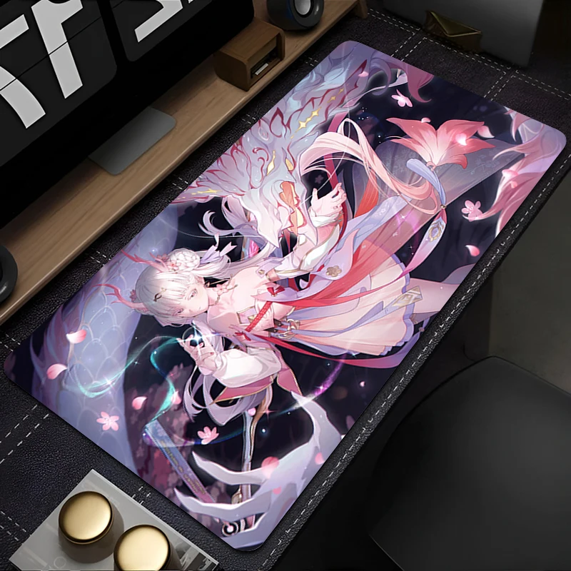

Mouse Pad PC Anime Pink Dragon HD Print Keyboard Pad Laptop Sakura Wuthering Waves Jinhsi Mousepad Gaming Accessories Desk Mat