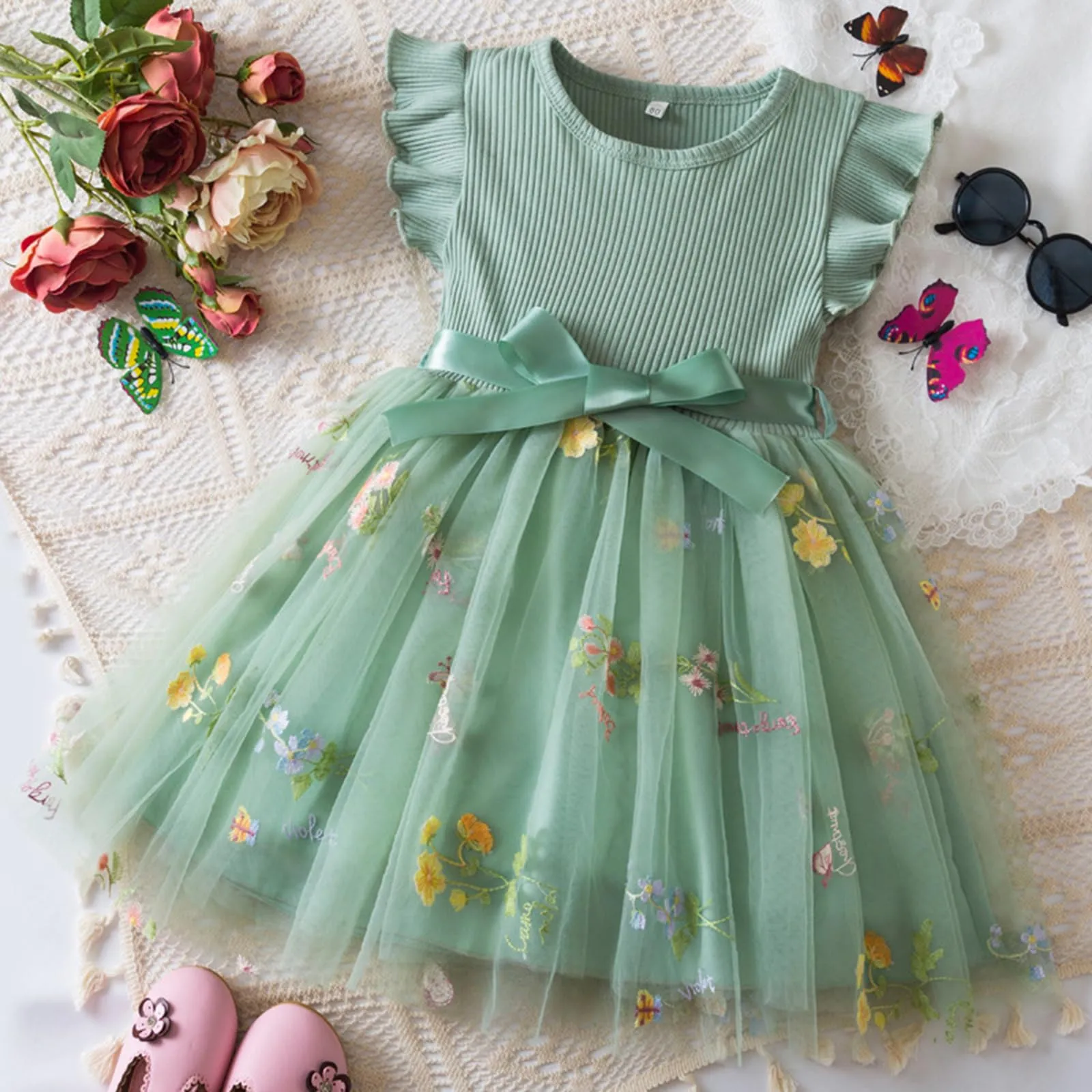 kids-spring-clothes-for-long-sleeves-2025-new-children's-floral-party-summer-mesh-dresses-for-girls-1-5y-baby-casual-costume