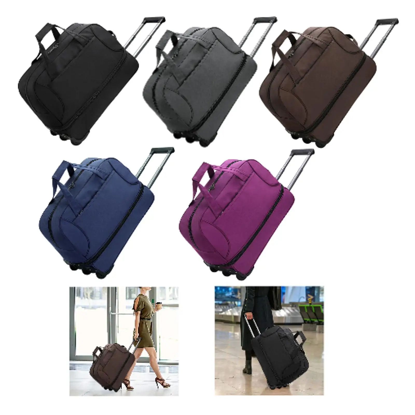 

Rolling Duffel Bag Large Capacity Luggage Bag for Business Trip Traveling Picnic