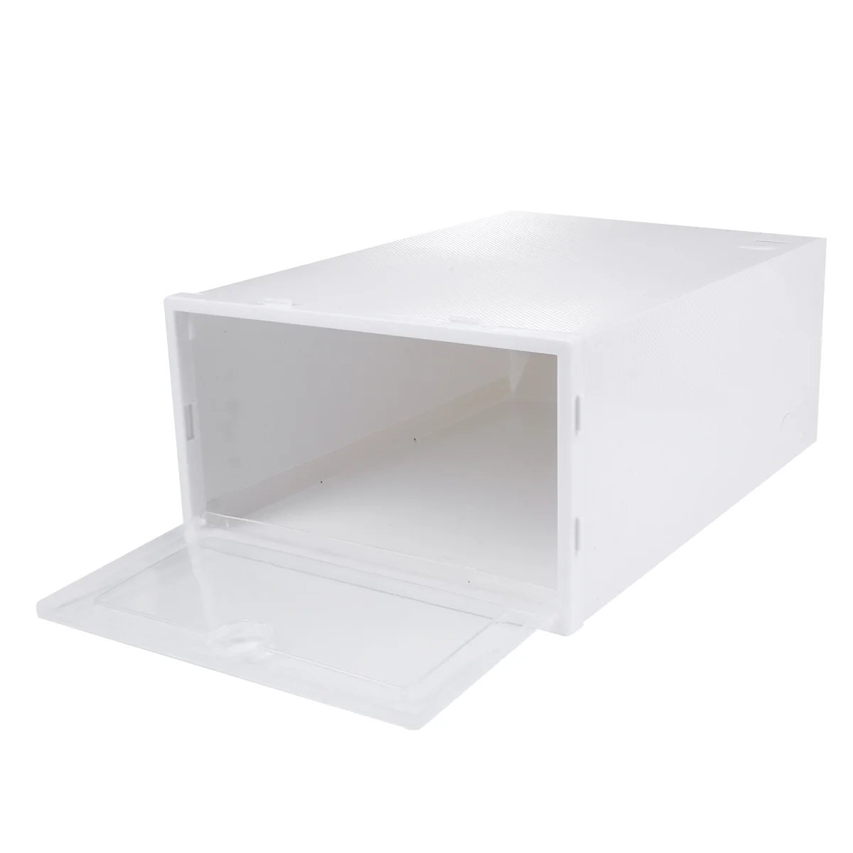 6pcs Shoes Box Drawer Type Shoe Box Thicken Transparent Shoes Organizer -proof Shoes Display Box (White, Random Frame Color)