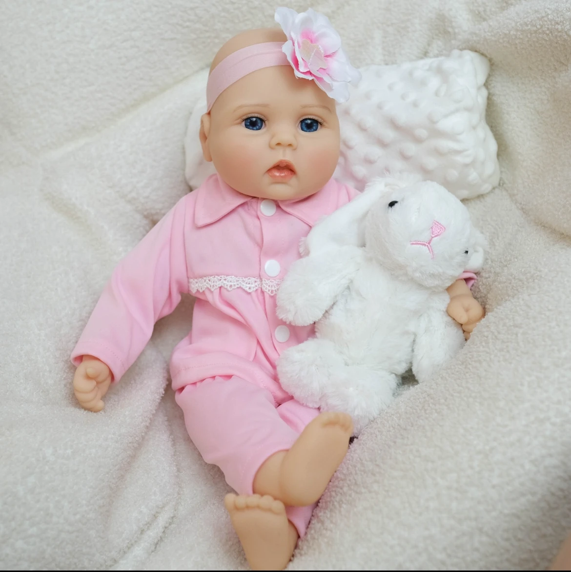 16" Sweet Reborn Baby: Cute Doll With Big Eyes Resembles Newborn!  Soft Skin, Visible Veins.  Ideal Toy & Caring Friend for Kids