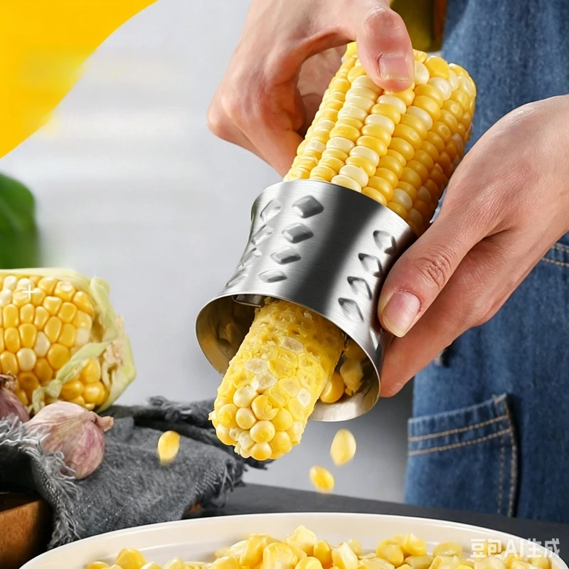 

Manual Corn Stripper, Corn Peeler Cutter Tool for Kernel Removal, Stainless Blade Corn Kernel Remover, Home Kitchen Corn Cob Str