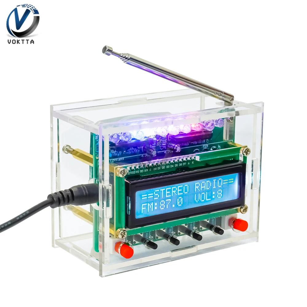 RDA5807 zestaw elektroniczny radiowy FM 87-108MHZ regulowana częstotliwość wyświetlacz moduł LCD DIY zestawy do lutowania radiowego