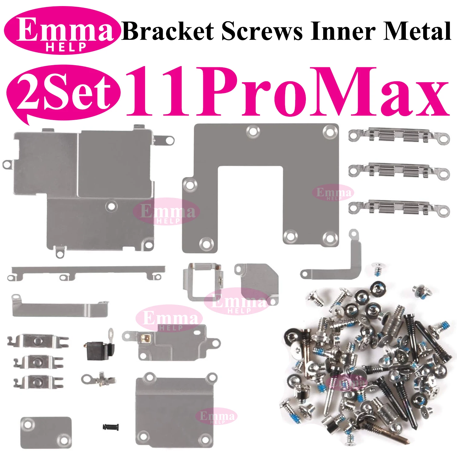 2set completo all\'interno piccolo supporto in metallo staffa scudo piastra Set viti complete per iPhone 11 12 13 Pro Max X XS XR riparazione