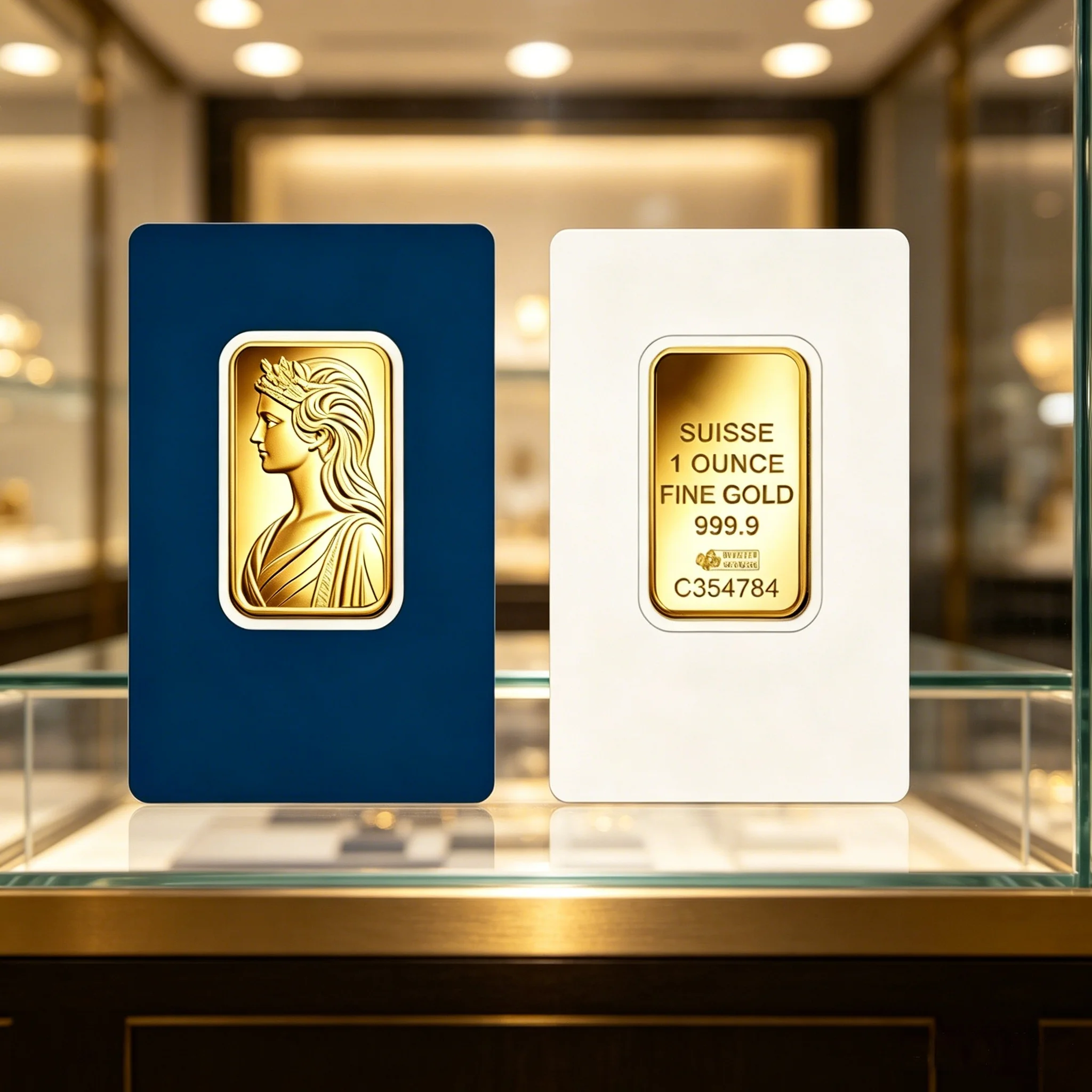 Lingote de Oro de Suiza de 2.5-100 Gramos, Fino, Sellado, No Magnético, para Manualidades, Adornos, Regalos Creativos, Reproducciones de Alta Calidad