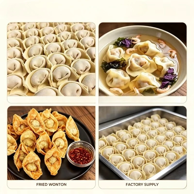 Commercial Dough Wrapper Maker Dumpling Production Line Goldfish/Ingot-shaped Wonton Making Machine CE Certified