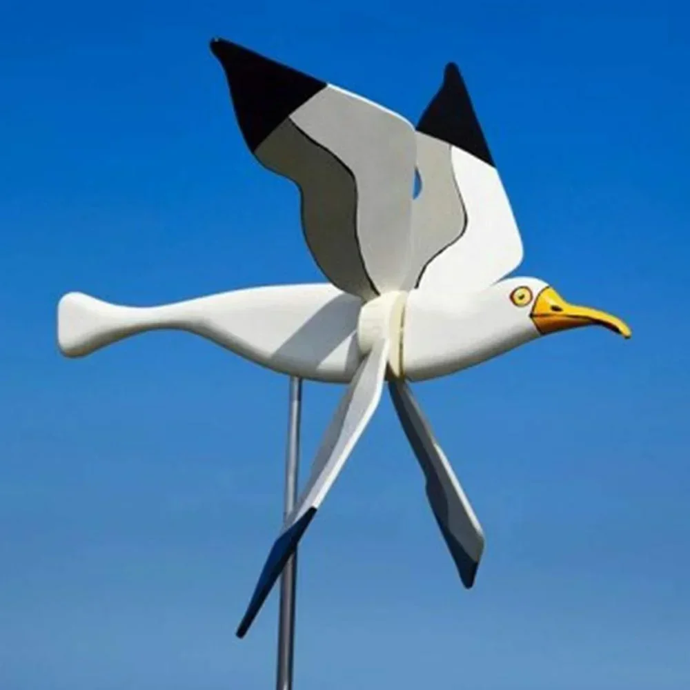 Seagull Windmill Garden Decoration Outdoor Decor Bird Holiday Decorative Wind Spinners Garden Ornaments Accessories