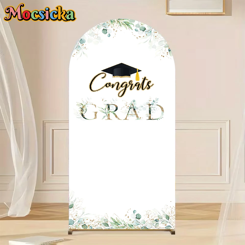 

Mocsicka Double-Sided Arch Backdrop Grad Doctor's Hat School Student Children Shower Party Arched Covers Background Studio Props