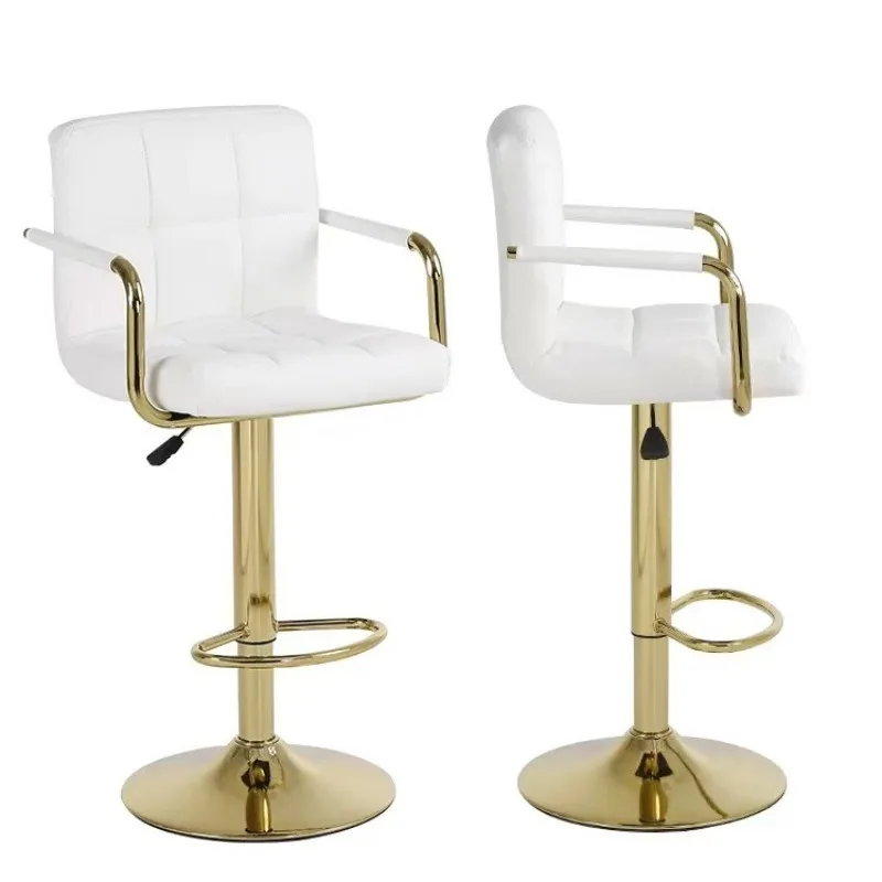 

Hot-selling gold modern simple square with armrest back bar chair