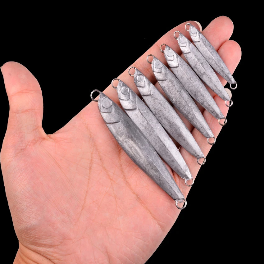 20pcs Unpainted Metal Cast Jigs  Lures 7g 12g 17g 21g 30g 40g Shore Casting Jigging Blank Fishing Lure Jig Bait