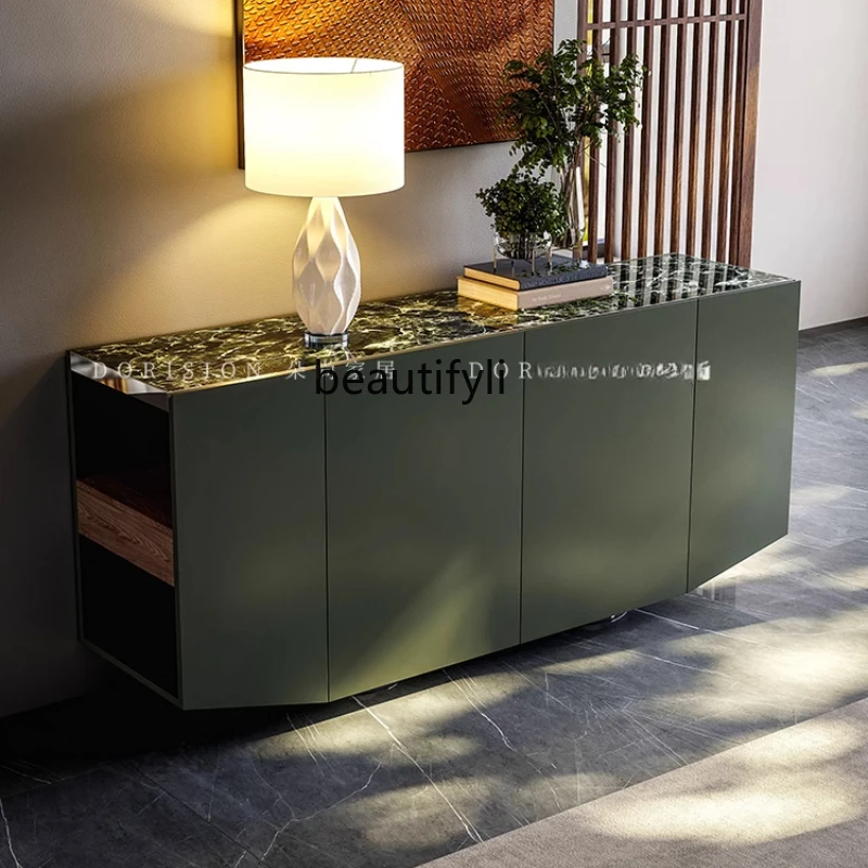 

Italian minimalist dining side cabinet, living room wall storage decorative cabinet, marble tea porch cabinet