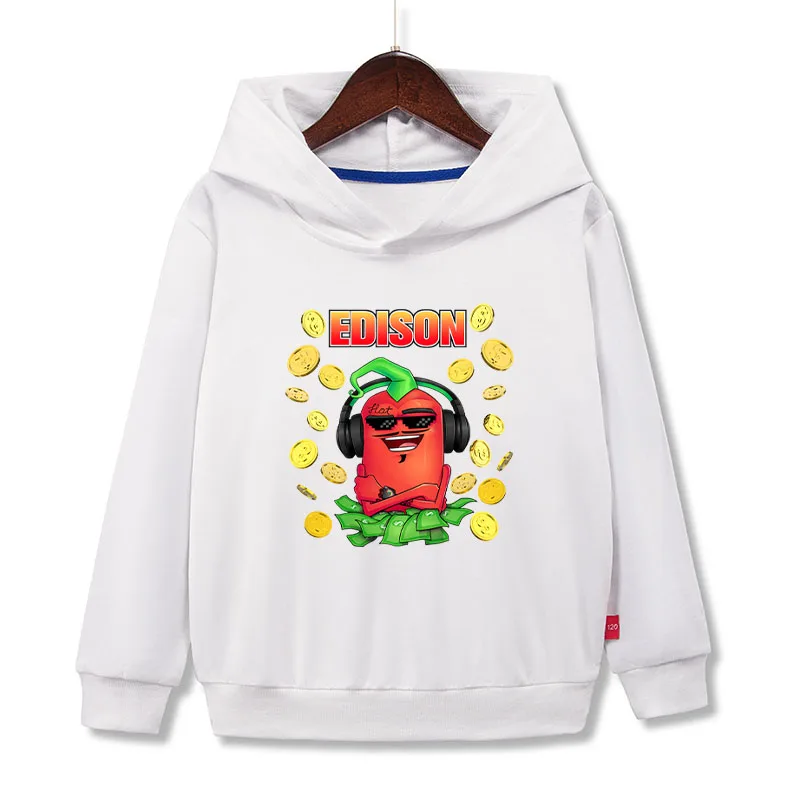 اديسون Pts الاطفال هوديس الخريف رقيقة طويلة الأكمام Эдиsson перец الصبي قمصان سويت شيرت بقلنسوة الفتيان الفتيات ملابس الكرتون غير رسمية #2