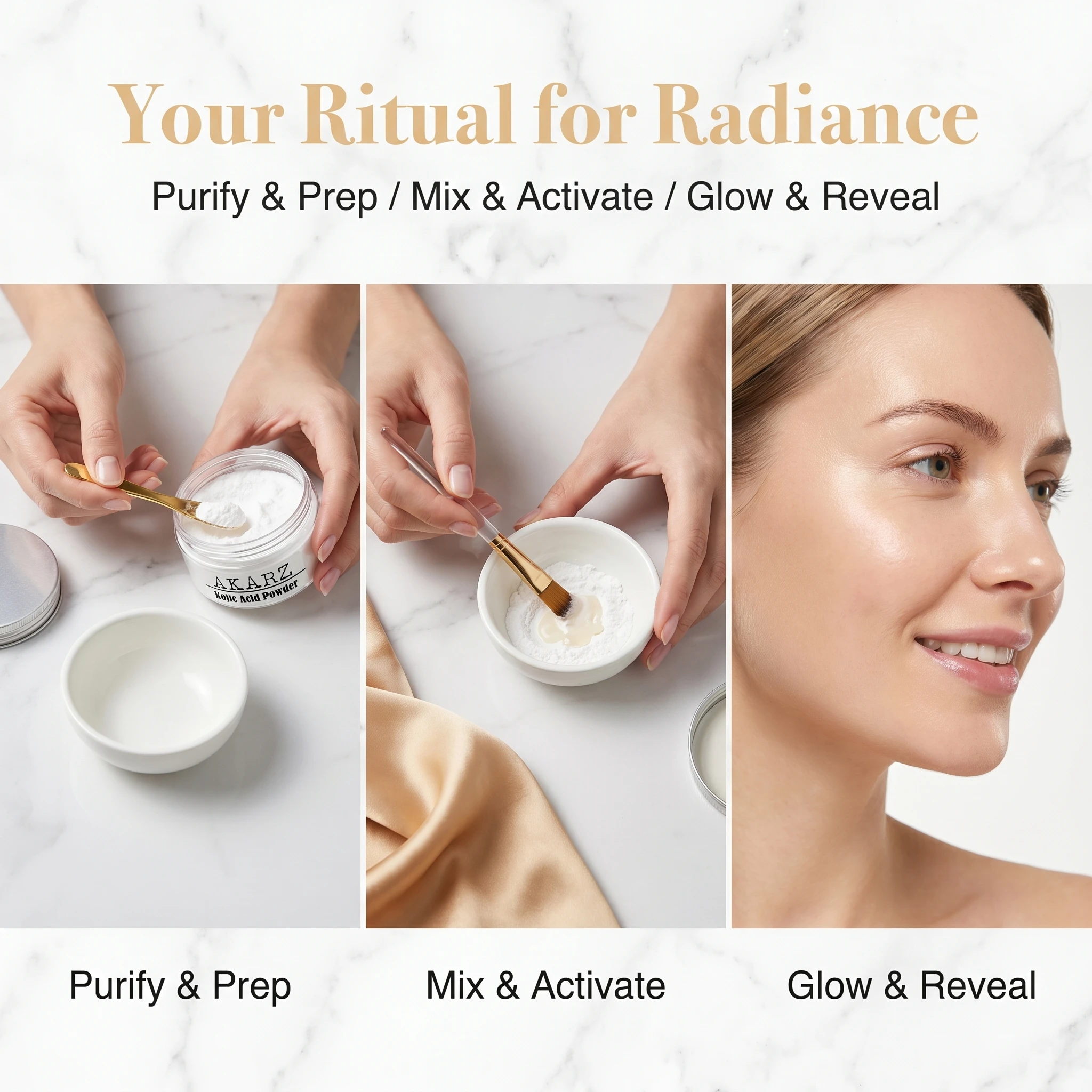 Pure 99.9% Kojic Acid Face cream serum AKARZ Derivatives Inhibiting Melanin Double whitening cream Stability