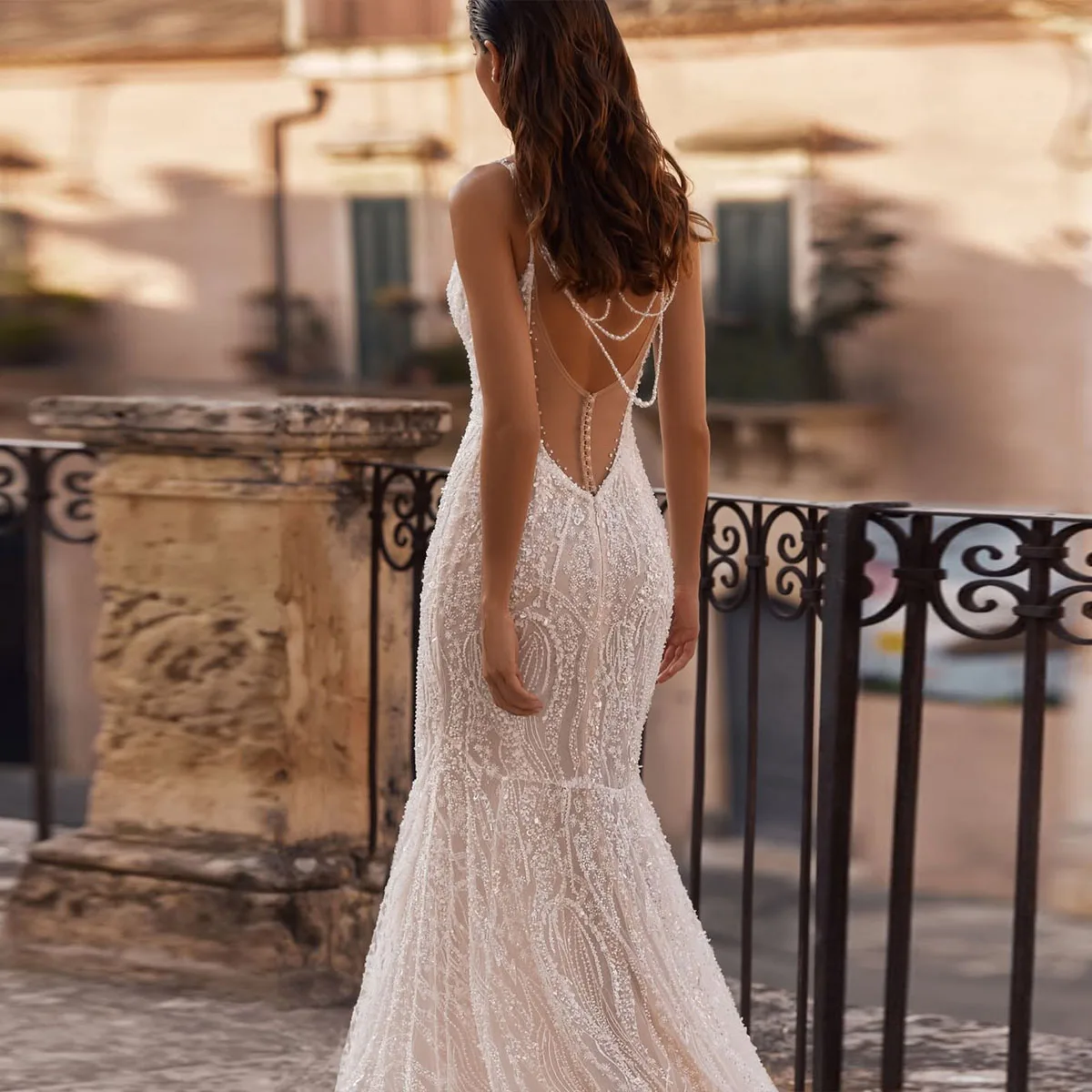 Customised High Quality V Neck A Line Wedding Dress For Girls Open Back Applique Vestido de novia Floor-Length Bridal Dress