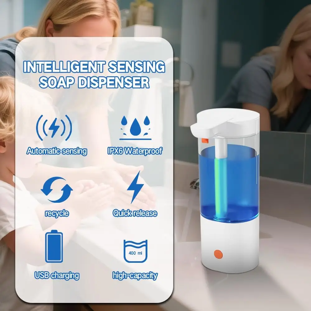 New Smart Induction Soap Dispenser for Kitchen Washbasins Automatically Senses Contactless Liquid Soap Dispensers