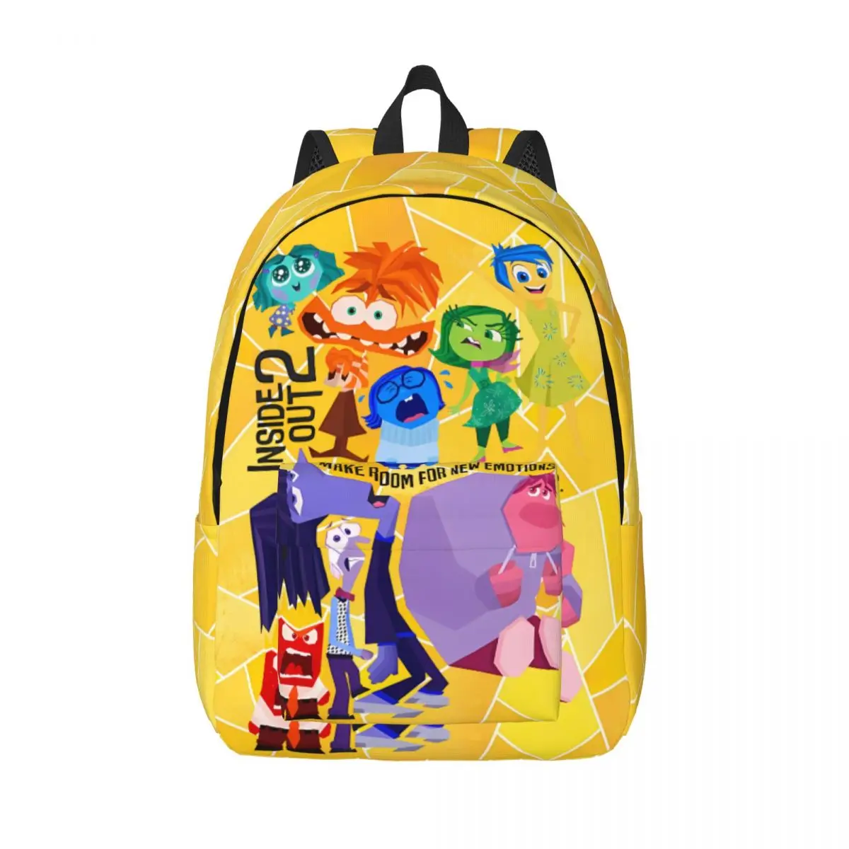 Inside Out 2 Sticker Daypack Inside out 2 For Boy Girl Multi-Function Weekend Picnic Birthday Gift Retro Washable Storage Bag