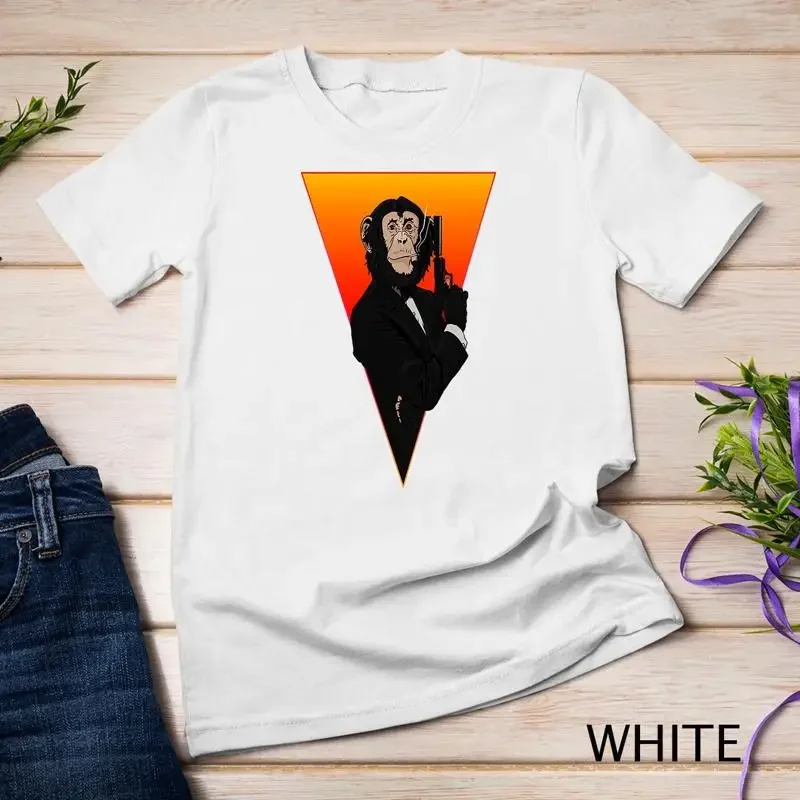 Cool Agent Monkey Face Gift idea for Monkeys Chimpanzee Unisex T shirt