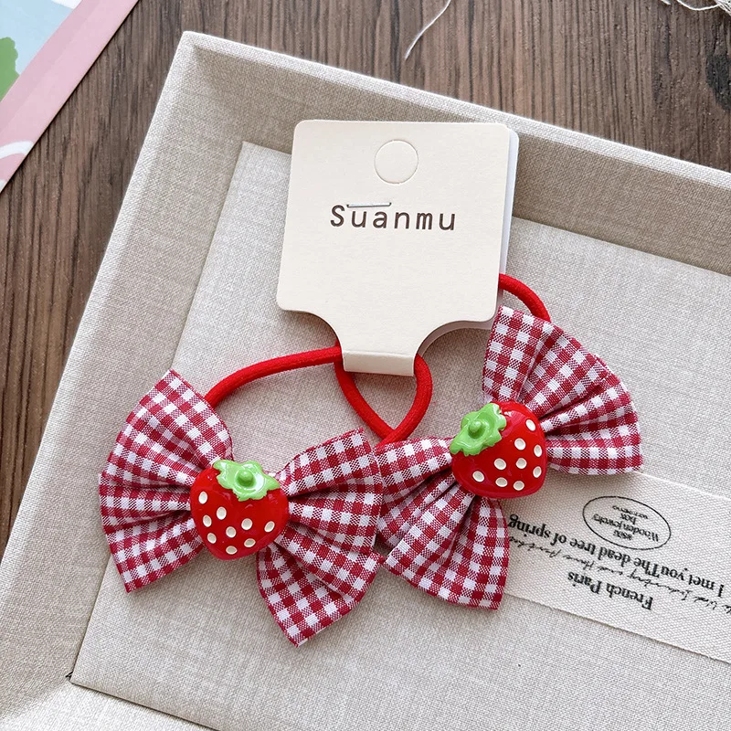 

Toddler Side Hair Clips Red Plaid Strawberry Non-Toxic Barrettes Soft Bangs Clasps with Hair Bows for Baby Girls 2-5 Years