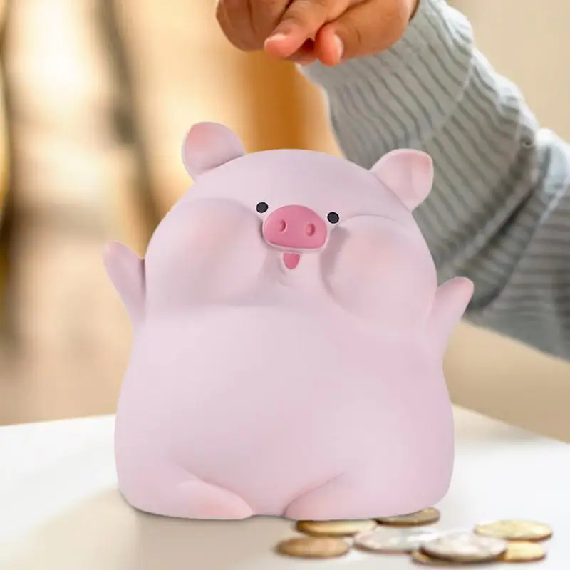 어린이용 깨지지 않는 귀여운 레진 저금통, 현금 저축용 데스크탑 가정 장식 (침실, 거실, 서재용)