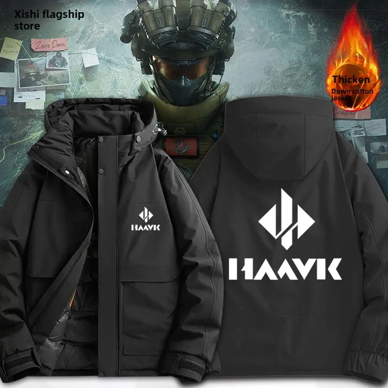 

Утепленная хлопковая куртка Delta Action Game Huk Up Logo для мужчин и студентов: теплая, повседневная, приталенная, зимняя