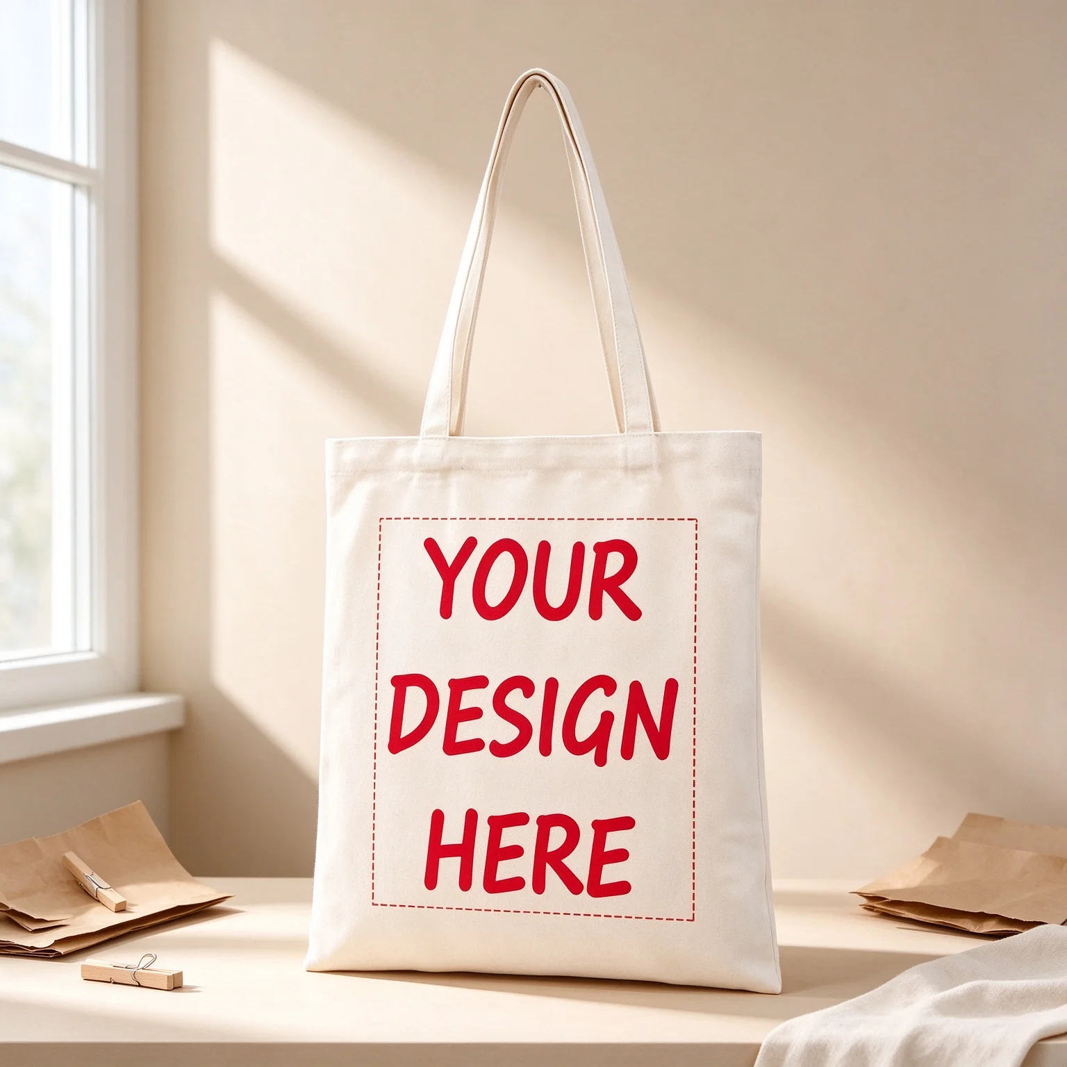 Personalized Canvas Tote Bag Custom Logo Reusable Shopping Bag Blank Canvas Carry Bag for Women Men Travel