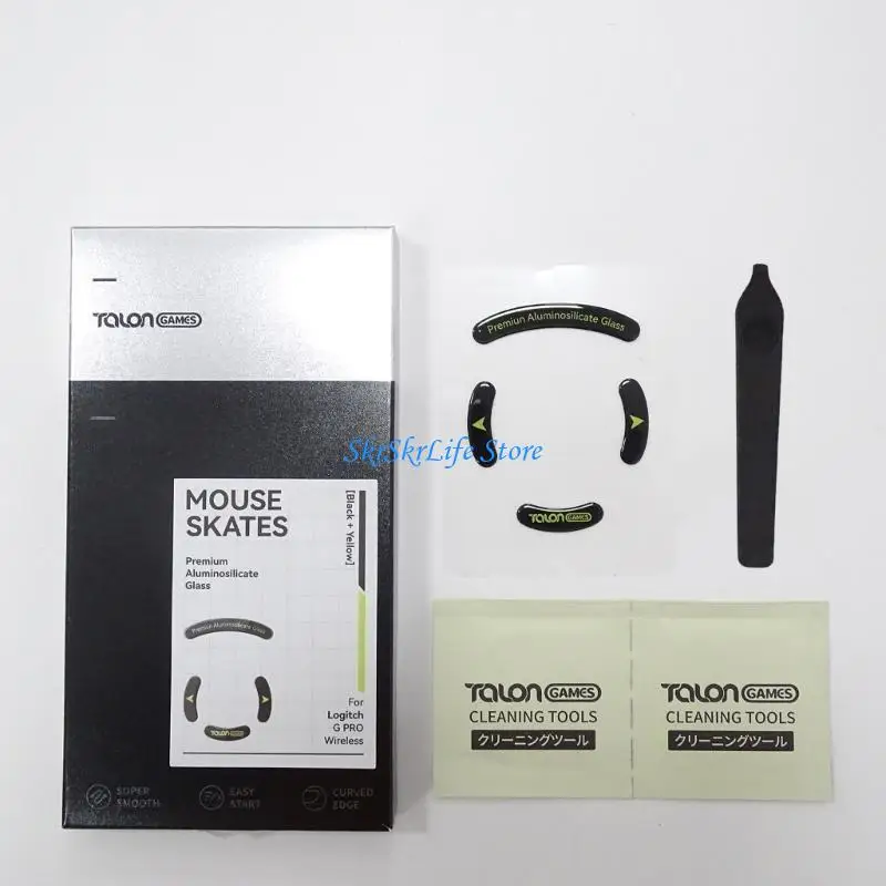 E65E曲線エッジタロンガームガラスマウスフィートパッドマウススケートGPROワイヤレスゲーミングマウスステッカー用アンチスリップマウスグライド