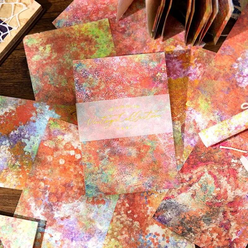 40 Sheets Splash Ink Color Oil Painting Paper Scrapbooking Background Paper Journal Decoration Paper Packs Art Craft Supplies