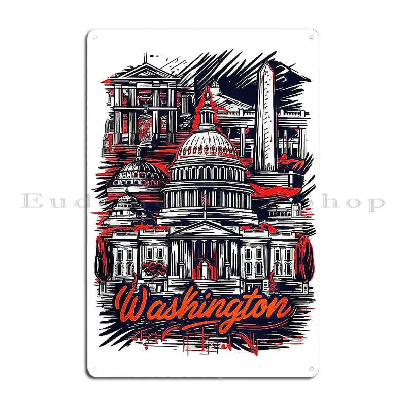 Washington The Evergreen State Metal Sign Decoration Club Bar Vintage Plaques Designs Tin Sign Poster