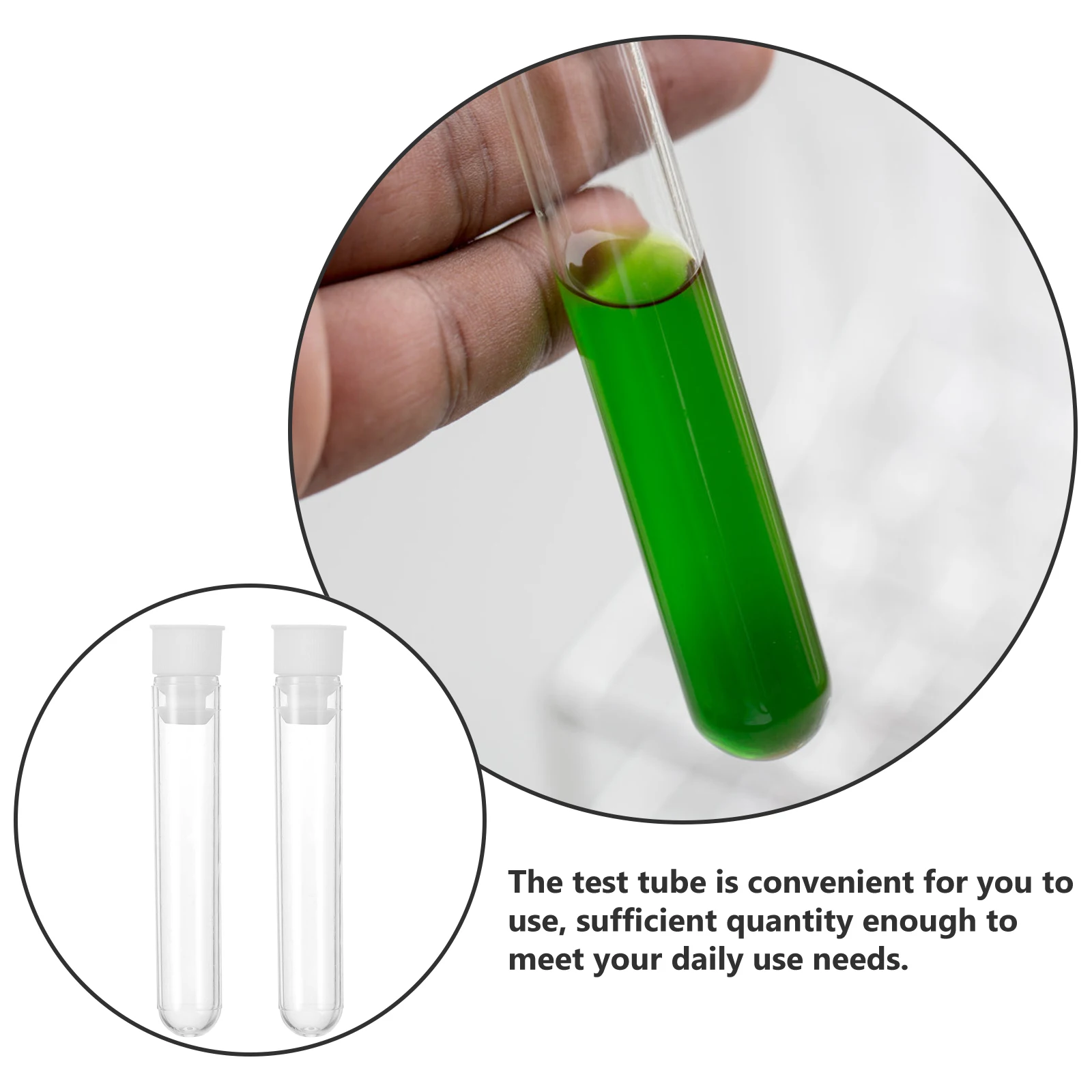 

100 Pcs Plastic Test Tube Vials Clear Flat Experiments Lotion Bottle Containers