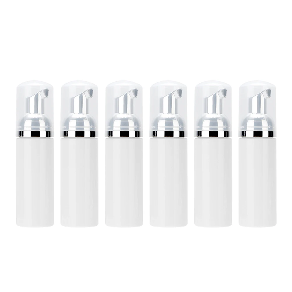 

6 Pcs Foam Bottle Refillable Container Pump Dispenser Travel Foaming White Empty Hair Gel