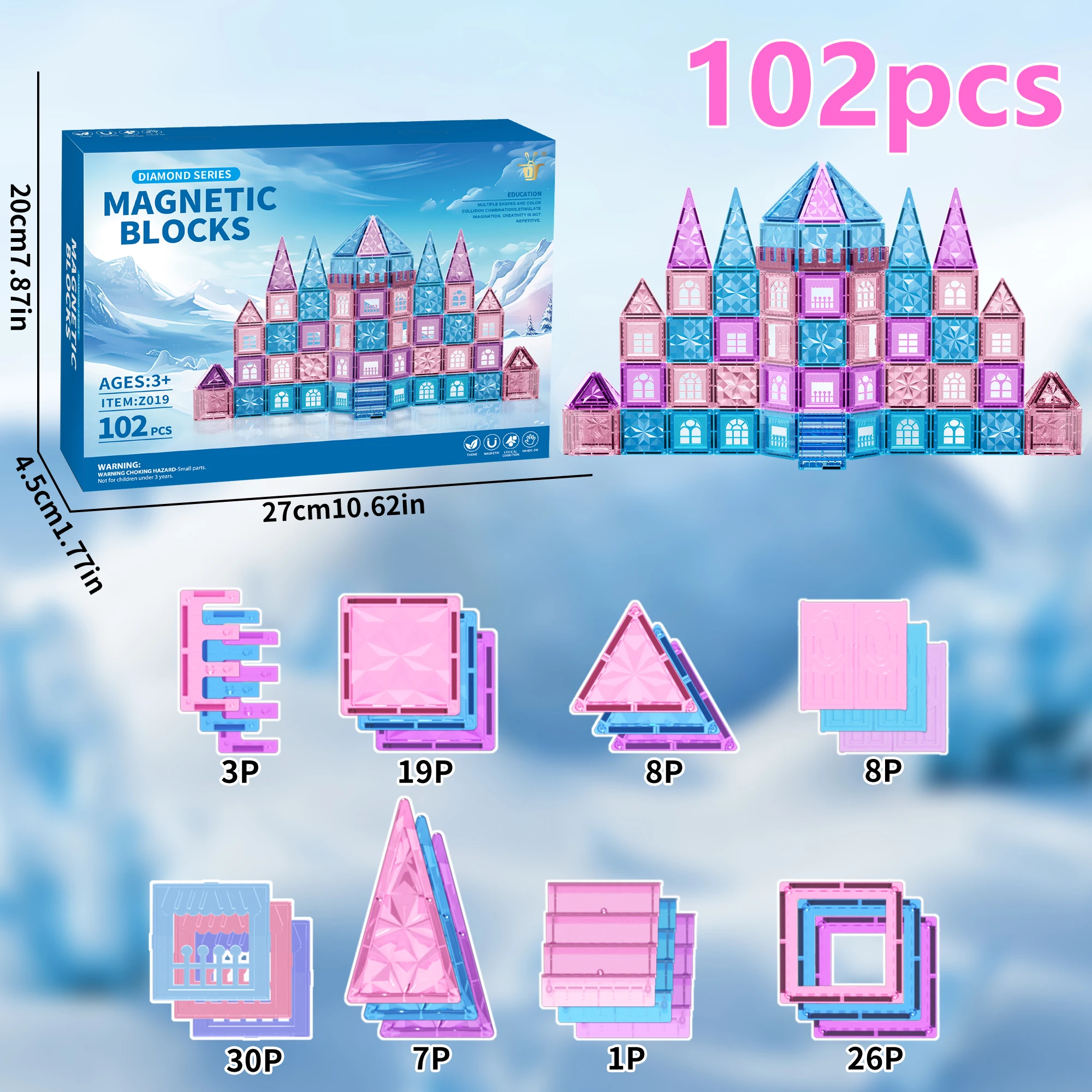 Film magnétique Ice and Snow World, jouet cognitif à structure créative, adapté aux cadeaux d'anniversaire pour garçons et filles de plus de 3 ans