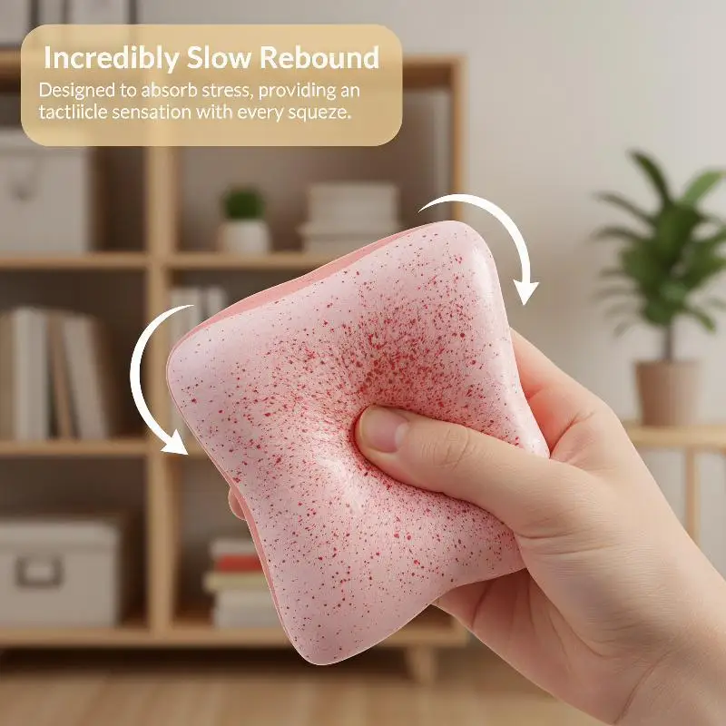 Slow‑Rebound Food Fidget Squeeze Toy 1‑2Pcs Simulation Cheese Cake Bread Stress Relief Toy for Kids Adults Holiday Party Present
